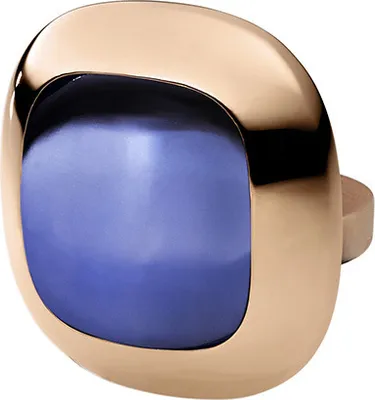 Produktbild von 441059G0 Wechselelement rotvergoldet mit 12x12 mm Hydrothermal Quarz blau XEN