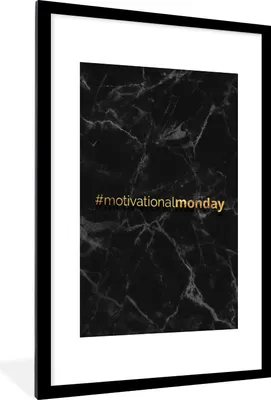 Produktbild von MuchoWow® Gerahmtes Poster Zitat - Motivation - Gold - Marmor 60x90 cm - Poster mit Schwarzem Bilderrahmen Wandposter Rahmen Foto Bilder - Dekoration - Wandposter Wohnzimmer - Hochwertig