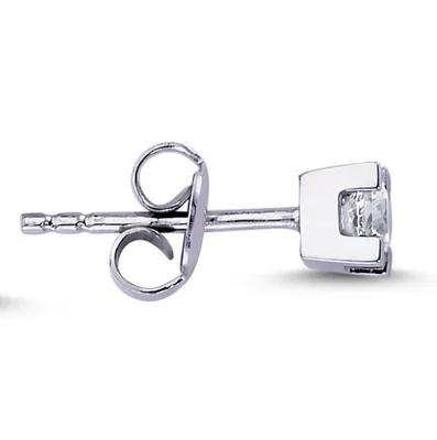 Produktbild von 0,13 Carat Herren Diamant Solitär EinStein Ohrringe 14 Karat Weißgold