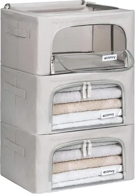 Produktbild von Opvouwbare Rigid Kledingopbergdoos mit Reißverschluss - Opbergzak für Bettwäsche - Kleding - Bettwäscheopberg - Kleiderbügelbox