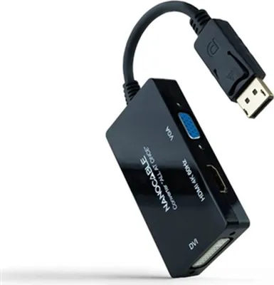 Produktbild von Nanocable 10.16.3301-ALL, 0,2 m, DisplayPort, DVI-D + VGA (D-Sub) + HDMI, Männlich, Weiblich, Gerade