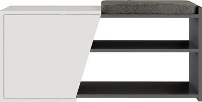 Immagine prodotto di Neneng - Scarpiera, 105x38x47h cm Nero Antracite, 2 Ripiani
