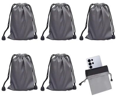 Produktbild von Wasserdichte Aufbewahrungstasche Kordelzug Organizer - Set 5 Stück - 11 x 18 cm - Grau - Für Reise, Handtasche und Outdoor