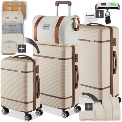 Produktbild von tectake® Reisekofferset Madison 13-teilig, Hartschalen aus robustem ABS-Kunststoff