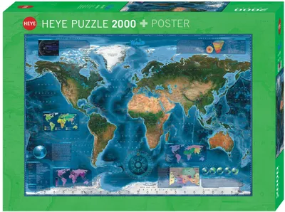Obrázok produktu pre Puzzle 2000 piese Satellite Map Heye 29797