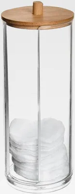 Produktbild von Behälter für Kosmetikpads Wattepad-Spender Wattepads-Box Wattepads-Halter mit Bambusdeckel