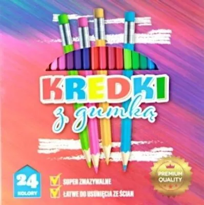 Image de Crayons de couleur avec gomme 24 couleurs