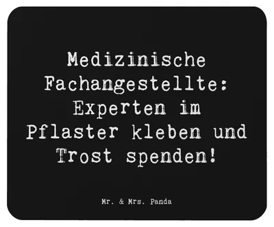 Produktbild von Mr. & Mrs. Panda Mousepad Spruch Medizinische Fachangestellte Experten - Schwarz - Geschenk, Untersuchungen, pc, Blutabnehmen, mauspad laptop, Berufe, Beruf, Assistentin