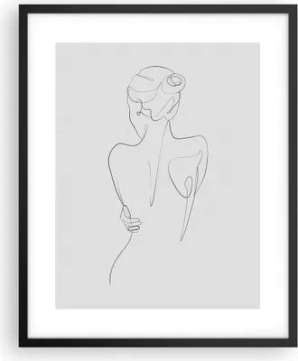 Produktbild von Gerahmtes Poster - Schwarzer Rahmen - Körper Frau Zeichnung - 40x50 cm - Wand Bild - Wanddeko - Wandbilder - Kunstposter - Wandposter - Bilderrahmen - Bilder - Kunstdruck - P2BPA40x50-4651