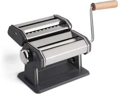 Produktbild von SPRINGLANE Manuelle Nudelmaschine Nonna, Edelstahl, Pastamaker inkl. Rezeptheft, Nudeltrockner & 3 Schneideaufsätze für Spaghetti, Lasagne, Tagliatelle - Grau