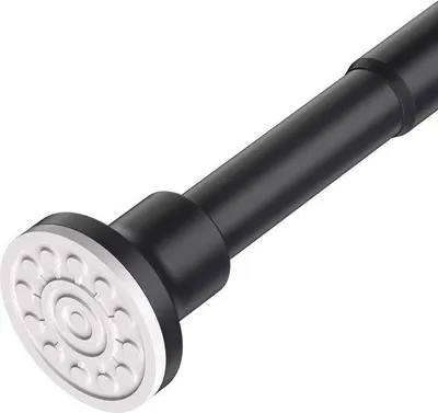 Obrázok produktu pre Nastaviteľná tyč na sprchový záves - matná čierna - bez vŕtania - 74-255 cm