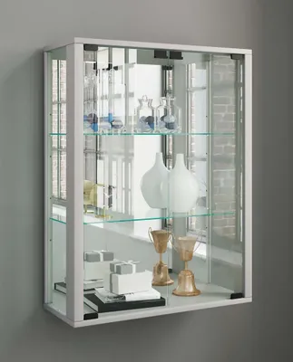 Produktbild von VCM Glasvitrine hängend | Vitrine Glas mit ESG-Sicherheitsglas | Maße ca.  H. 80 x B. 60 x T. 25 cm | Hängevitrine Glas | Modern und platzsparend | Glas Vitrinenschrank -  Udina Spiegel