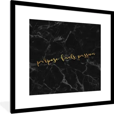 Produktbild von MuchoWow® Gerahmtes Poster Zitat - Sprichwörter - Gold - Marmor 40x40 cm - Poster mit Schwarzem Bilderrahmen Wandposter Rahmen Foto Bilder - Poster - Plakat im Rahmen