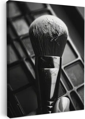 Obrázek produktu pro OneMillionCanvasses® - Plátno nástěnné umění - Štětce na make-up - Vintage - Černobílé, nástěnná malba, nástěnné dekorace obrazy obývací pokoj, 50x70cm