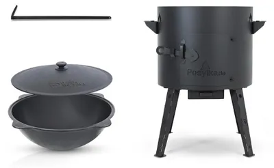 Imagen del producto de Horno para exteriores con olla de hierro fundido - 12 litros - Redondo