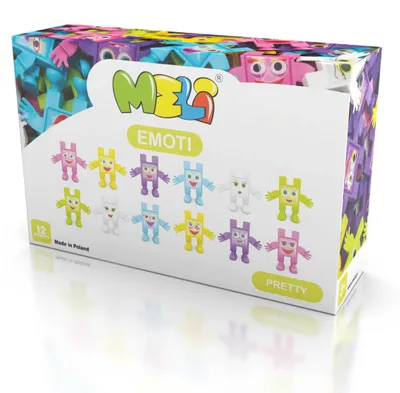 Produktbild von Meli Emoti Pretty Spielfiguren-Set – 12 bunte Figuren für Meli Maxi klocki