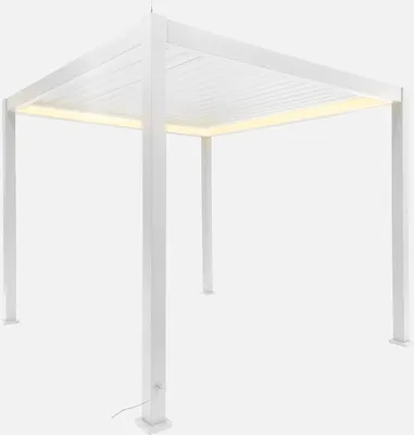 Immagine prodotto di Pergola bioclimatica 3x3m elettrica in alluminio con illuminazione LED, Bianco
