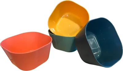Produktbild von RHP 8 x Plastik Schüssel Set in 4 Farben, 12cm, wiederverwendbar & langlebig. Perfekt für Suppen, Müsli, Salate, Ramen & mehr. BPA-frei, mikrowellen- & spülmaschinenfest