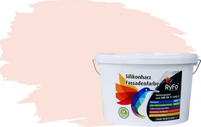 Produktbild von RyFo Colors Silikonharz Fassadenfarbe Lotuseffekt Trend Weißtöne Rosenweiß 10l - bunte Fassadenfarbe, weitere Weiß Farbtöne und Größen erhältlich, Deckkraft Klasse 1