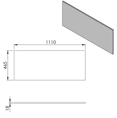 Immagine prodotto di Piano di lavoro Sapho CIRASA DTDL 111 x 1,8 x 46,5 cm, rovere Alabama