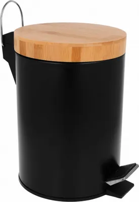 Obrázek produktu pro Ocelový Odpadkový Koš 3L S Bambusovým Víkem 1133