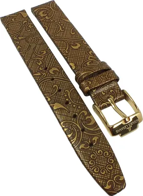 Produktbild von Jacques Lemans > Uhrenarmband 14mm Leder braun/goldfarben > 1-1451