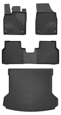Productafbeelding van Rubberen automatten + kofferbakmat voor Volkswagen ID.4 vanaf 2020 (SUV/crossover) – 4-delig, zwart, op maat – Wielganizator