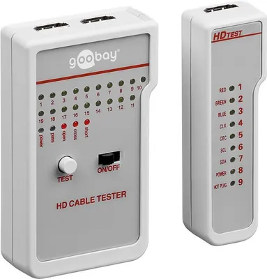 Image de Goobay 31961 Testeur de câbles HD, blanc - pour tester les câbles HD (passif)
