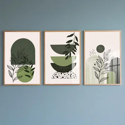 Produktbild von Set von 3 Boho-Canvas-Wanddekorationen (40x60 cm)