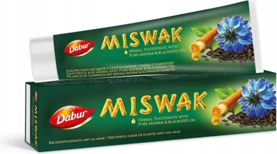 Obrázok produktu pre Bylinná Zubná Pasta S Čistým Miswakovým A Rascovým Olejom 100Ml Dabur