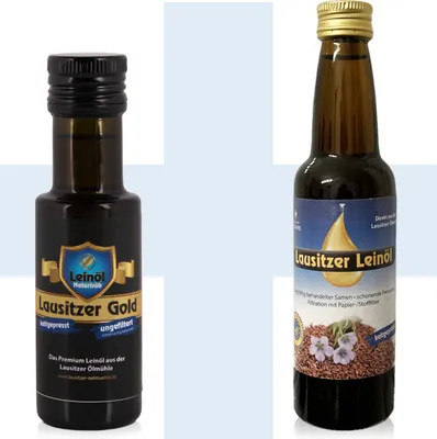 Produktbild von Lausitzer Gold (105ml) + Lausitzer Leinöl (100ml) - Probierset