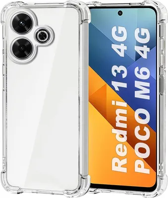 Immagine prodotto di Custodia per Xiaomi Poco M6 4G / Redmi 13 4G Custodia morbida e trasparente per telefoni cellulari con angoli rinforzati Bumper protettivo