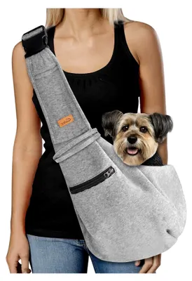 Produktbild von Hund- und Katzentragetasche, kleine Tragetasche mit verstellbarem Riemen und Reißverschlusstasche, freihändige, weiche Tragetasche für kleine Hunde, Katzen, Welpen und Haustiere