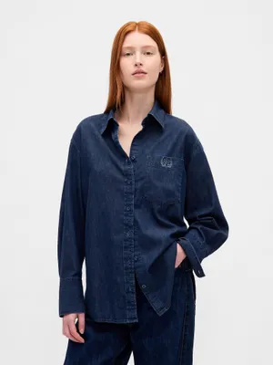 Produktbild von GAP Oversize-Jeanshemd mit Big Shirt UltraSoft-Logo XL
