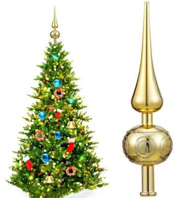 Weihnachtsbaumspitze Gold 25 cm, bruchsicher, Kunststoff