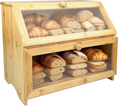 Obrázok produktu pre Chlebník veľká kapacita, bambus, do kuchyne