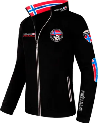 A black Nebulus jacket with Norwegian flag accents.
