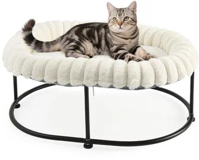 Produktbild von Famanu Katzenbett mit erhöhter Liegefläche und Katzenhängematte – 58,5 x 43 x 21 cm