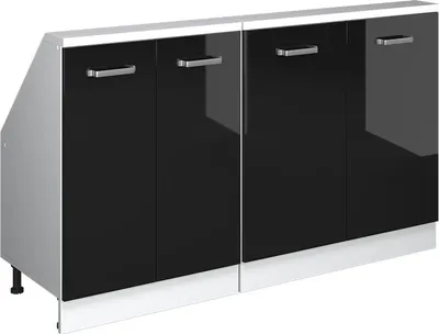Produktbild von Dachschrägenschrank-Set Vicco Rion Schwarz Hochglanz 2er Set, Model 56022