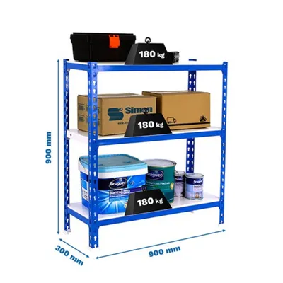 Produktbild von Simonrack Schwerlastregal SIMONCLICK 3 8435104910627 blau, weiß 90,0 x 30,0 x 90,0 cm