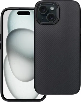 Image de Coque Carbon Elite Mag compatible avec MagSafe pour iPhone 15, noire