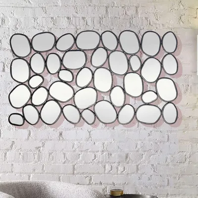 Produktbild von FineBuy Design Wandspiegel 80x120 cm mit Metallrahmen mit Tropfen in organischer Form - Spiegel für Wohnzimmer, Schlafzimmer & Flur - Dekospiegel