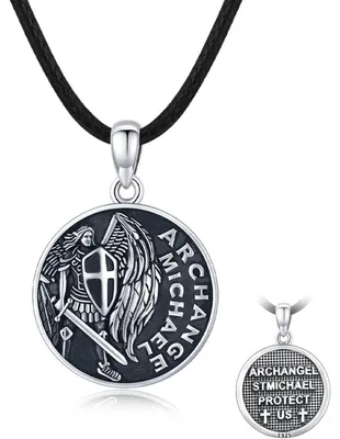 Produktbild von Halskette Erzengel Michael 925 Sterling Silber Schutzpatron Geschenk für Männer