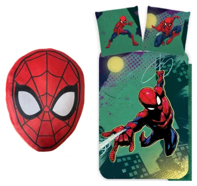 Produktbild von Spiderman-Schlafzimmer-Set; Bettbezug und Kissen