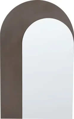 Obrázek produktu pro BELIANI Nástěnné zrcadlo hnědé 58 x 99 cm oválný tvar závěsná dekorace předsíň