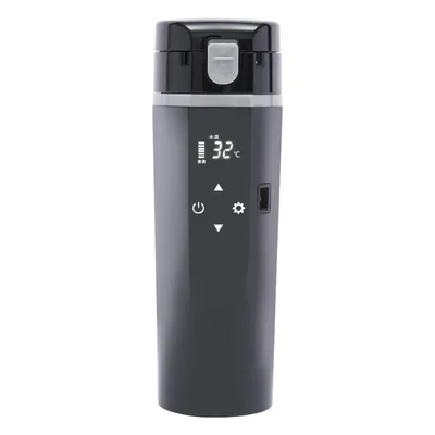Produktbild von Elektrischer Wasserkocher für Autos, 500 ml Kapazität, intelligente Temperaturanzeige, schwarz