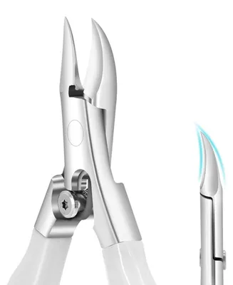 Produktbild von Zehennagel Trimmer für dicke und eingewachsene Nägel, Edelstahl Nagelknipser mit rutschfestem Griff, Weiß