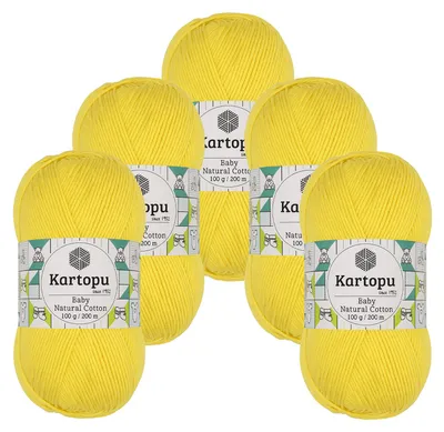 0,5kg Kartopu Baby Natural Cotton Häkelgarn Strickgarn Acryl-Baumwolle zitronengelb