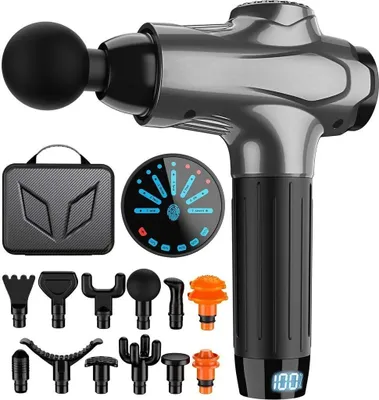 Produktbild von Faszienpistole Muskelmassagegerät – Vibrationsmassage für Muskeln, ideal für Fitness und Regeneration, perfekt zur Entspannung nach dem Training.