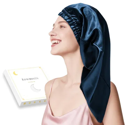 Obrázek produktu pro Elzusha – hedvábná spací čepice pro ženy, 100% hedvábí, 22 momme